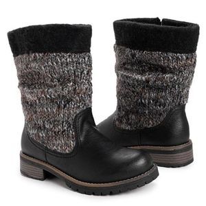 Muk Luks Black Fable Cable Knit Boot Sz 8 & 9